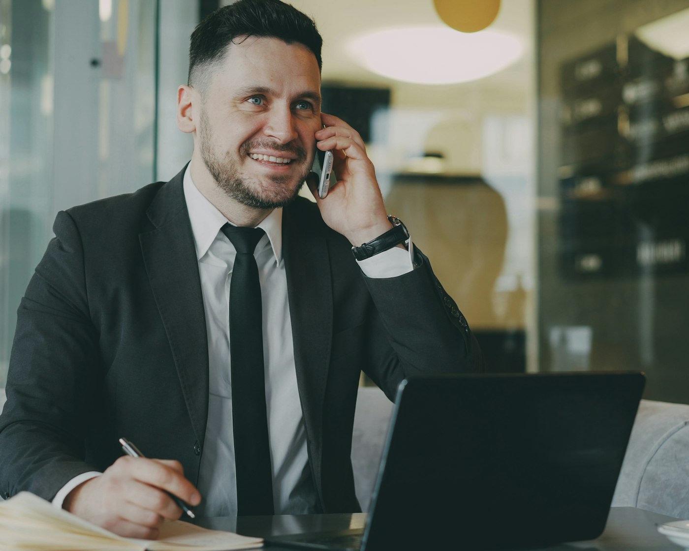Small business owner handling outsourced customer service small business messages
