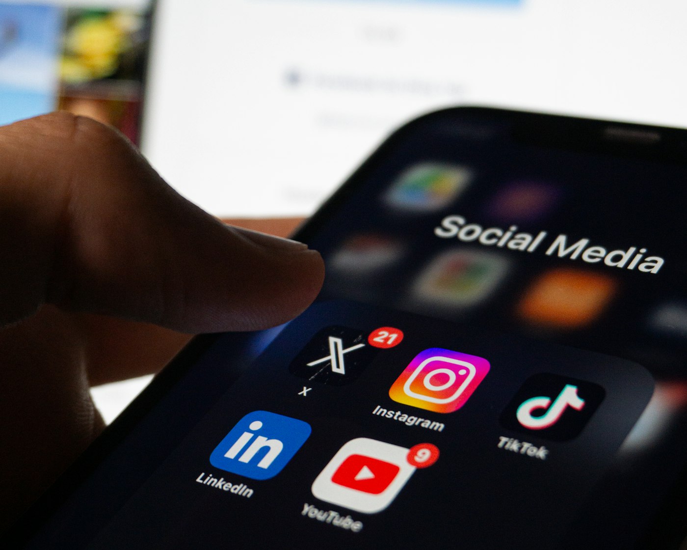 Small business owner set up with social media management for small business